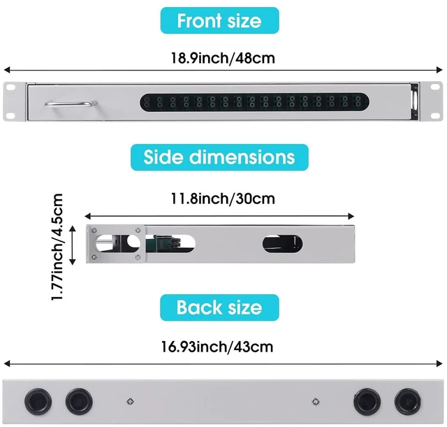 Alt view image 4 of 7 - LC-OM3 24 Duplex 48 Port Rack Mount Enclosure Box with Splice Tray (Rotating Type, with Fiber Pigtails and Couplers) Fits for 19" Rack Cabinet