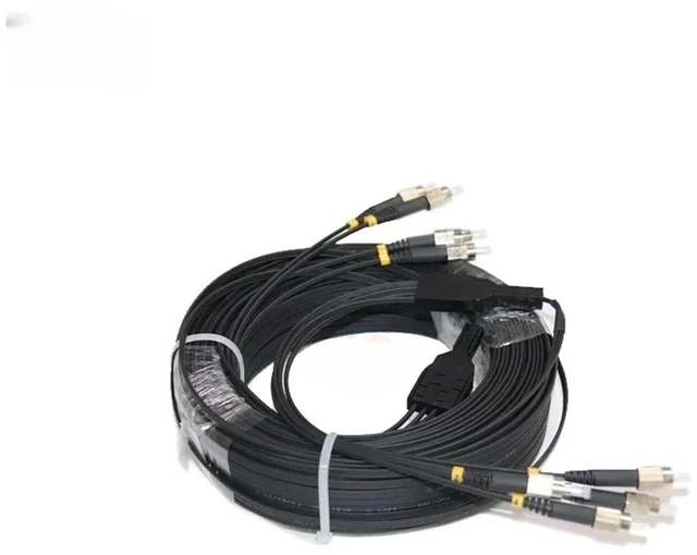 Alt view image 4 of 5 - Outdoor Fiber Optic Drop Cable,4 cores,FTTH,Single Mode,Fiber Patch Cord Jumper with LC SC FC ST UPC/A Connector(SC UPC SC UPC 20m)