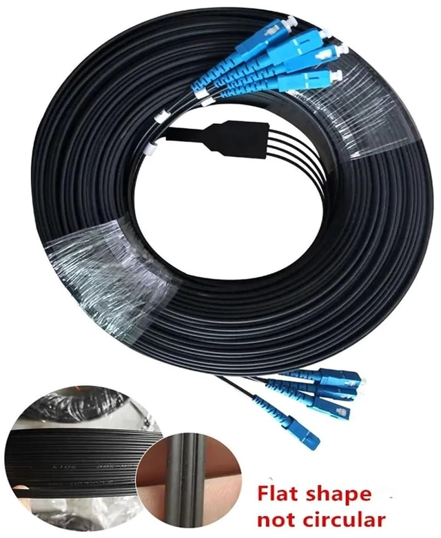 Alt view image 5 of 5 - Outdoor Fiber Optic Drop Cable,4 cores,FTTH,Single Mode,Fiber Patch Cord Jumper with LC SC FC ST UPC/A Connector(SC UPC SC UPC 20m)