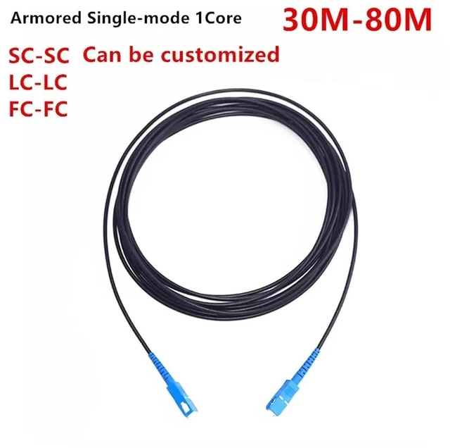 Alt view image 2 of 6 - Outdoor TPU Field Armored Fiber, Jumper, Single-Mode Single core,Soft, LC to SC-FC-ST,30M to 80M(SC-SC 50m)