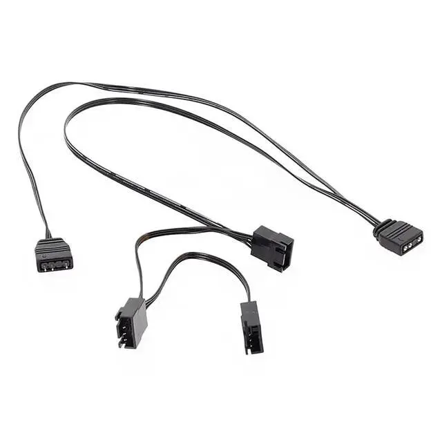 Alt view image 2 of 3 - Aer2 Fan RGB Adapter Cable 5v 3Pin Motherboard ARGB 1 to 3 Light Synchronization Cables