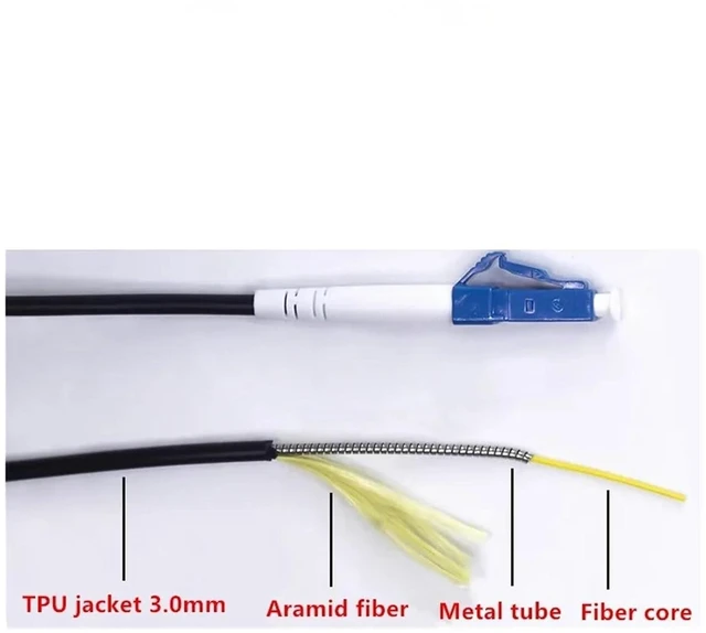 Alt view image 3 of 6 - Outdoor TPU Field Armored Fiber, Jumper, Single-Mode Single core,Soft, LC to SC-FC-ST,30M to 80M(SC-SC 50m)