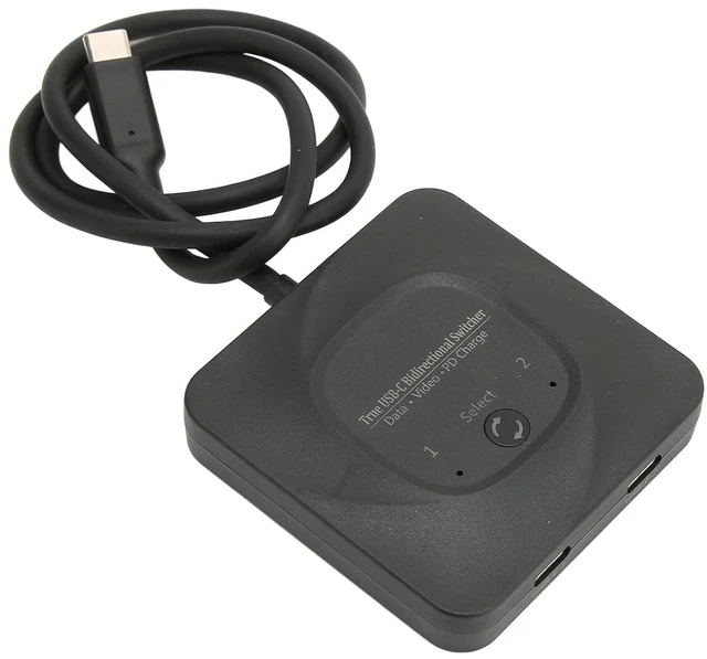 Alt view image 6 of 7 - USB C Switch 2 in 1 Output, Plug and Play 8K 60Hz HD Type C Bi Direction Switcher Splitter, with Power Indicator for PCs, Fast 10Gbps Transmission and PD 100W Charging