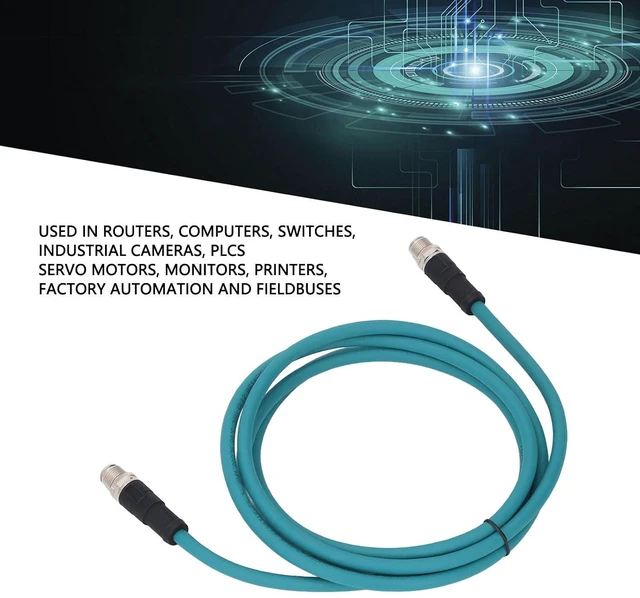 Alt view image 3 of 7 - M12 Ethernet Cable CAT6A Ethernet Cable 8 Pin X Coded RJ45 Industrial 10GBPS Data Transmission for Routers Computers Switches Industrial Cameras