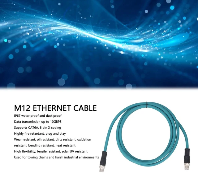 Alt view image 4 of 7 - M12 Ethernet Cable CAT6A Ethernet Cable 8 Pin X Coded RJ45 Industrial 10GBPS Data Transmission for Routers Computers Switches Industrial Cameras