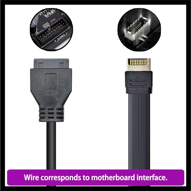 Alt view image 3 of 7 - USB3.2 Front Panel Header Type E To USB C Female Extension Cable High Speed Data Transmission And Power Supply
