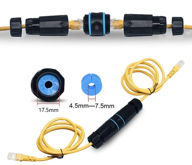 Alt view image 5 of 5 - 10 Pcs RJ45 Connectors IP68 Waterproof Shielded (STP) Cat6 Ethernet LAN Cable Connector