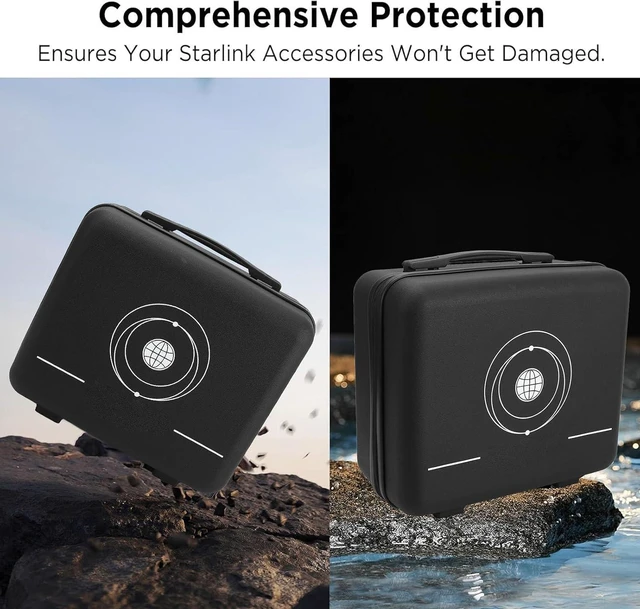 Alt view image 2 of 7 - Mini Case, Waterproof Hard Case, Portable Travel Case for Starlink Mini Dish and All Accessories, Cable, Kickstand, Power Supply, Pipe Adapter, RV Travel & Outdoor Use