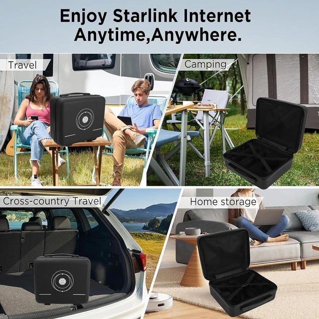 Alt view image 3 of 7 - Mini Case, Waterproof Hard Case, Portable Travel Case for Starlink Mini Dish and All Accessories, Cable, Kickstand, Power Supply, Pipe Adapter, RV Travel & Outdoor Use
