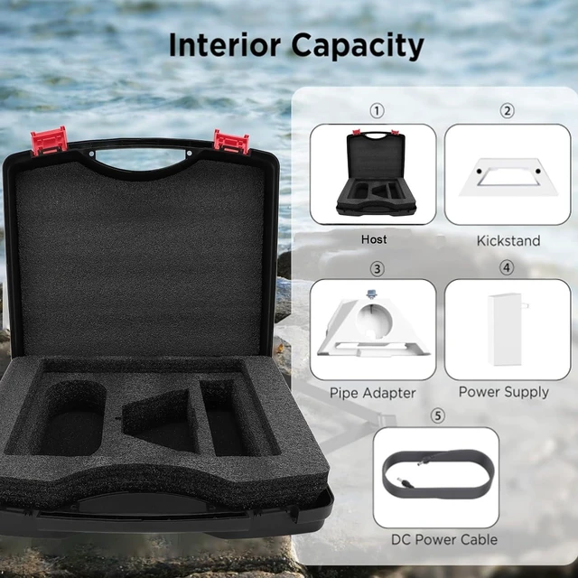 Alt view image 3 of 7 - Case Mini, Protective Hard Storage Bag for Mini Dish and All Accessories, Water Proof Storage Box Outdoor Travel Bag, Mini Internet Kit Carrying Case