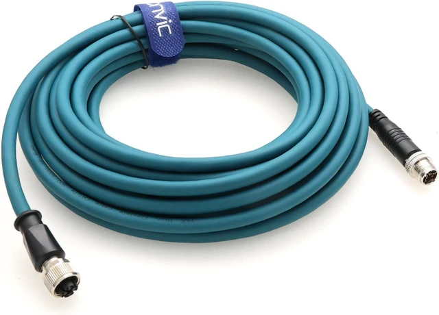 Alt view image 4 of 7 - M12 8 Position Male to Female Ethernet Cable X-Code Cat7e High Flex Sheild Waterproof Industrial Gigabit Ethernet Networks Cable for Congex Industrial Camera (8M)