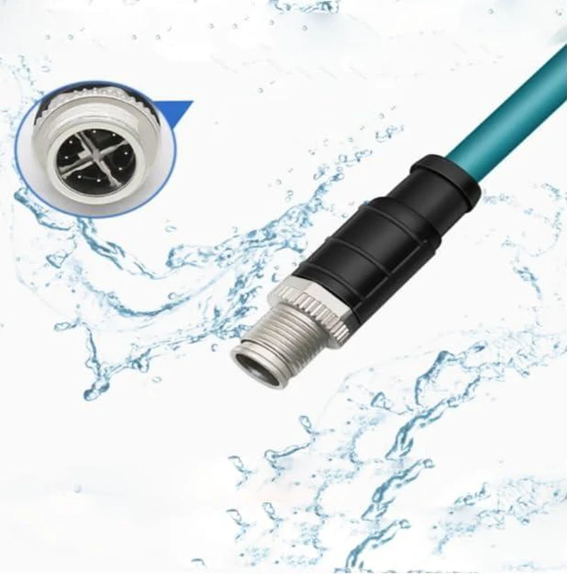 Alt view image 2 of 7 - M12 8 Position Male to Female Ethernet Cable X-Code Cat7e High Flex Sheild Waterproof Industrial Gigabit Ethernet Networks Cable for Congex Industrial Camera (8M)
