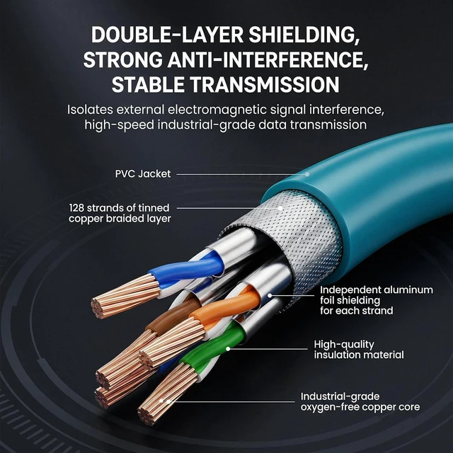 Alt view image 6 of 7 - M12 8 Position Male to Female Ethernet Cable X-Code Cat7e High Flex Sheild Waterproof Industrial Gigabit Ethernet Networks Cable for Congex Industrial Camera (8M)