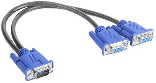 Main image of Splitter Cable 1 Computer to Dual 2 Monitor Adapter Y Splitter Male to Female Wire Cord