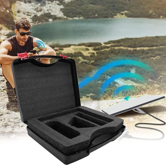 Alt view image 3 of 7 - Water Resistant Satellite Hard Case for Cable Adapter Kickstand Power Supply Accessories Travel Strap Case for Outdoor Camping, Car, RV,