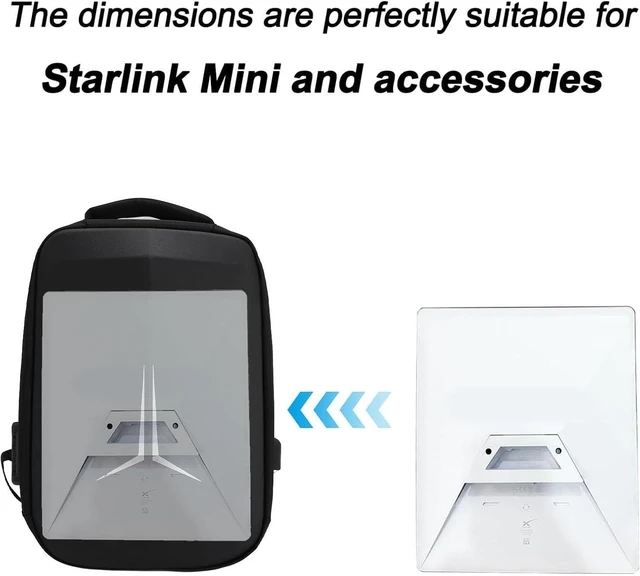 Alt view image 3 of 7 - Mini Travel Bag, Water Resistant Protective Breathable Storage Bag with USB Charging Port for Mini Dish Power Supply Cables Pipe Adapter, Outdoor Travel Bag