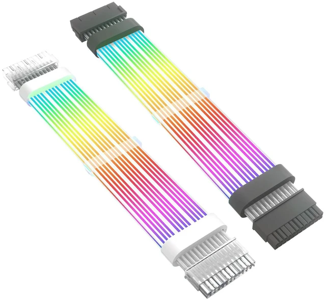Alt view image 3 of 7 - Addressable 24 Pin ARGB Extension Cable for PC Case, Soft Silicone Panel, 24 Pins ARGB, 260mm Length