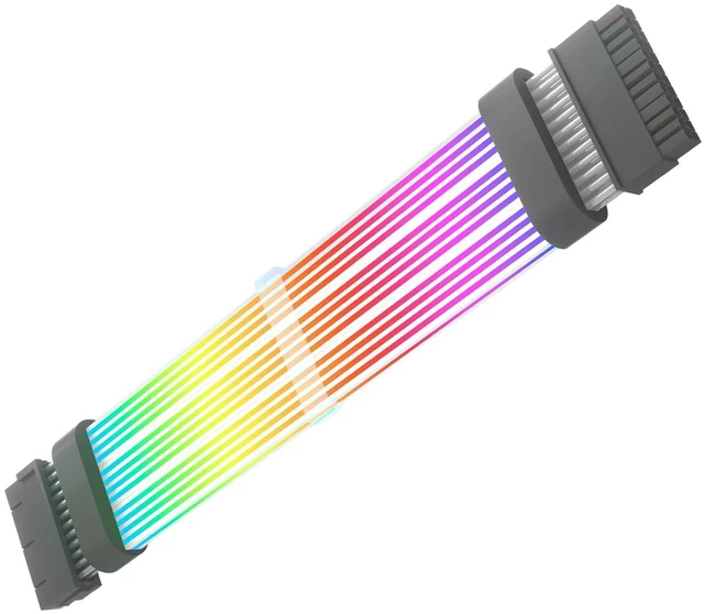 Alt view image 7 of 7 - Addressable 24 Pin ARGB Extension Cable for PC Case, Soft Silicone Panel, 24 Pins ARGB, 260mm Length