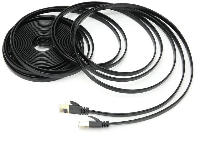 Alt view image 5 of 7 - 10 Gigabit Double Shielded CAT7 Network Cable, 8 Core Twisted Pair Wire, High Speed Data Transmission for Routers, Computers, Smart TVs, RJ45 Connector, 600Mhz Bandwidth (30M)