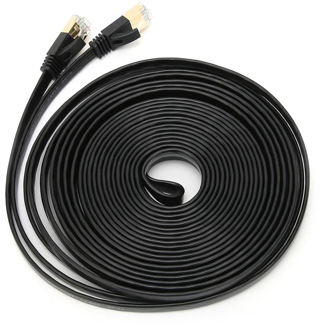 Alt view image 6 of 7 - 10 Gigabit Double Shielded CAT7 Network Cable, 8 Core Twisted Pair Wire, High Speed Data Transmission for Routers, Computers, Smart TVs, RJ45 Connector, 600Mhz Bandwidth (30M)