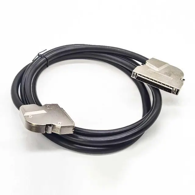 Alt view image 4 of 6 - SCSI HPCN 68 Pin Male to HPCN 68Pin Male Double Right Angle Zinc Alloy Field Assembly Cable 2Meter