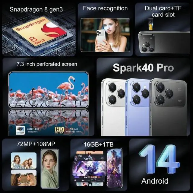 Alt view image 4 of 7 - 2026 Cross-border Smart Phone S40 Pro 6.6-inch 3+16GB Android Export Factory Phone