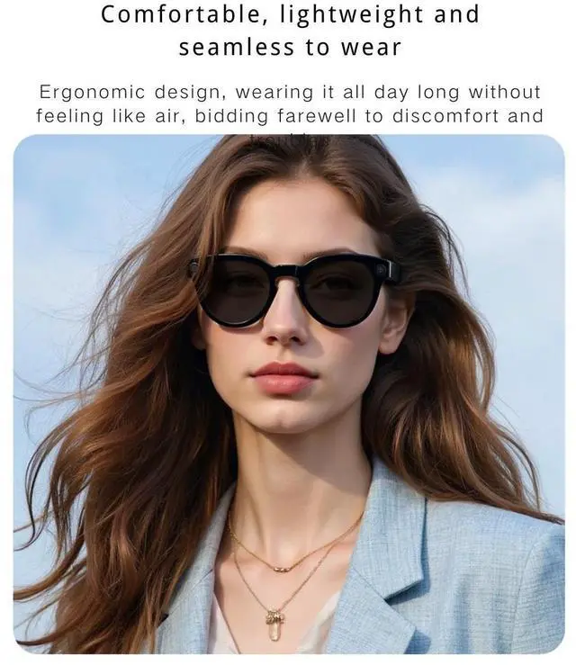 Alt view image 3 of 7 - V03-T6 New AI Smart Glasses with 8MP HD Camera, Image Translation, Video Call, and High-Tech Photo Function