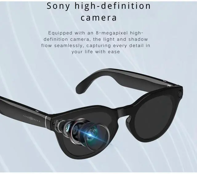 Alt view image 4 of 7 - V03-T6 New AI Smart Glasses with 8MP HD Camera, Image Translation, Video Call, and High-Tech Photo Function