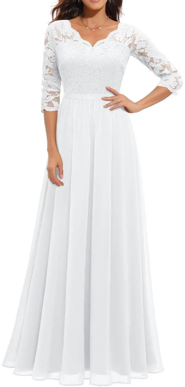 Alt view image 2 of 6 - 6-color 5-size new European and American best-selling lace-trimmed long-sleeve waist-cinching elegant dress