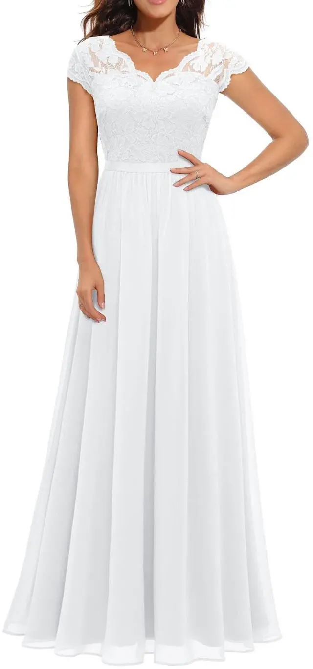 Main image of 6-color 5-size new European and American best-selling lace-trimmed long-sleeve waist-cinching elegant dress