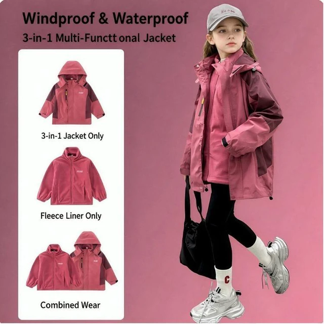 Main image of New style autumn children's all-in-one detachable jacket windbreaker coat