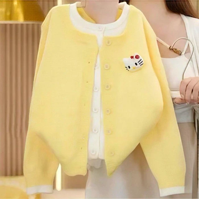 Alt view image 5 of 6 - Spring/Summer Girls' Set - Knitted Cardigan with Jeans