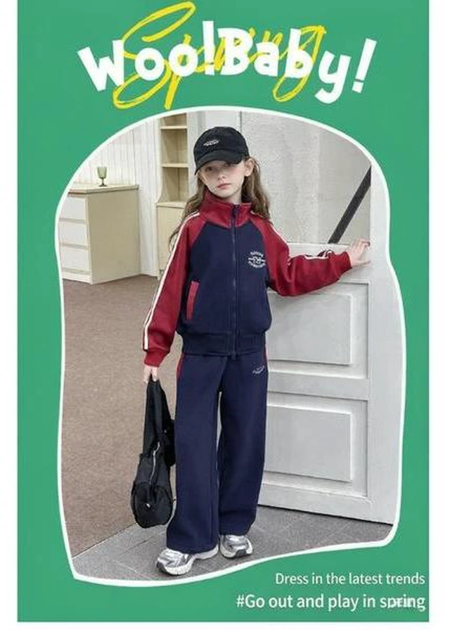 Alt view image 7 of 7 - 2026 New Style Girls' Sports Outfit - Spring/Autumn Pullover Set