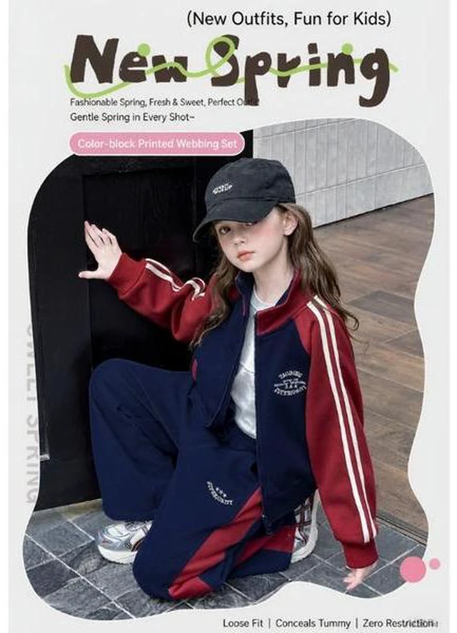 Alt view image 6 of 7 - 2026 New Style Girls' Sports Outfit - Spring/Autumn Pullover Set
