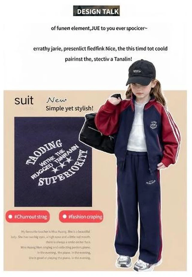 Alt view image 7 of 7 - 2026 New Style Girls' Sports Outfit - Spring/Autumn Pullover Set