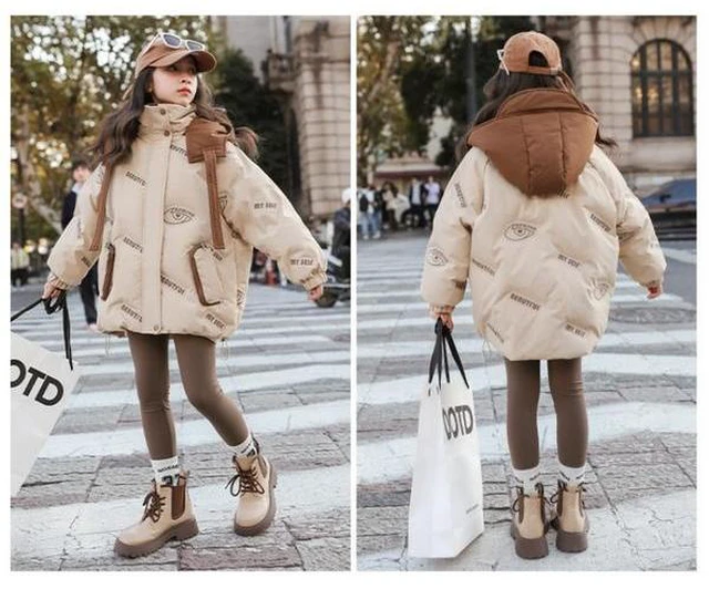 Alt view image 4 of 7 - New 2026 Girls' Winter Down Coat - Stylish, Thick and Warm White Duck Down Jacket