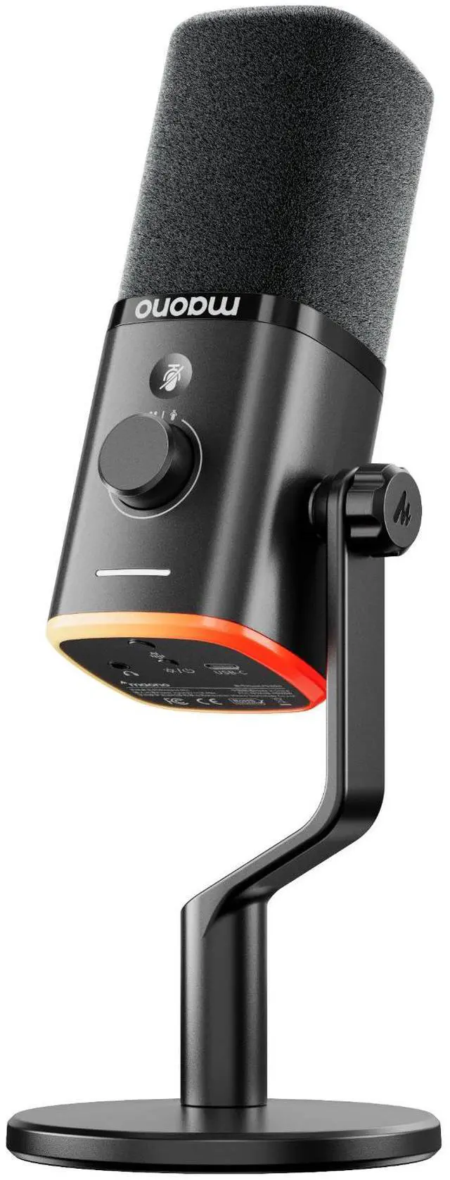 Main image of MAONO PD100W Wireless USB Dynamic Microphone, Gaming PC Mic with One-Click Noise Reduction, Mute Button, Custom RGB,3.5mm Headphone Jack, Software, Podcast Streaming Mic