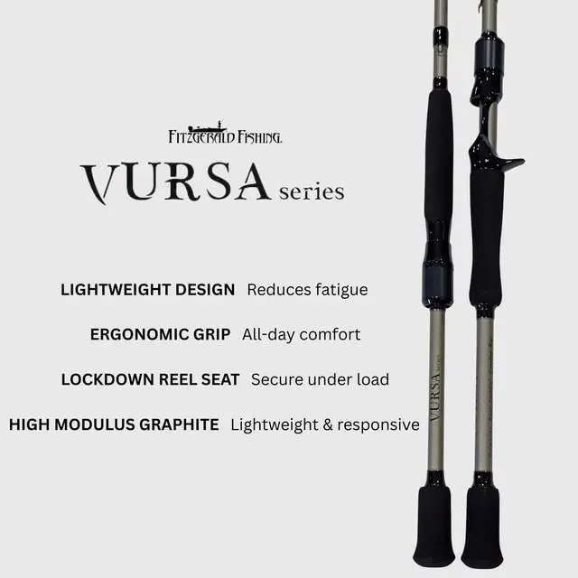 Alt view image 7 of 7 - Fitzgerald Vursa Casting Rod | 7'3" Medium Moderate | Crankbaits, Rattle Traps, Spinnerbaits, Flukes, Senkos, Topwater | 8-15 lb | 1/8-1/2 oz