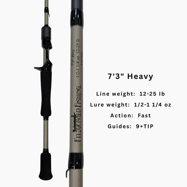 Alt view image 7 of 7 - Fitzgerald Vursa Series Baitcasting Rods | High Modulus Graphite | American Tackle TiForged Air Guides | 9 Models | Bass, Walleye & Musky | Freshwater & Inshore