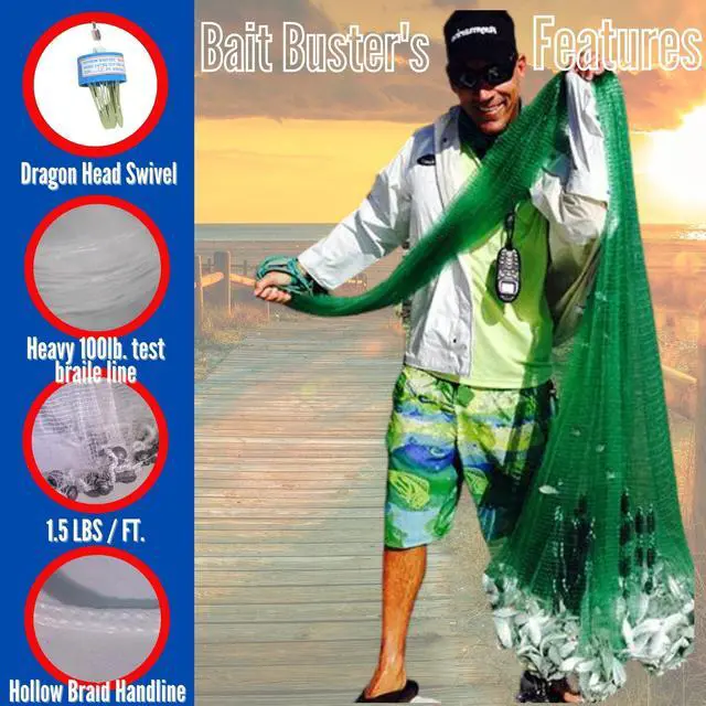 Alt view image 3 of 6 - Superior Handmade Manhaden Cast Net: 5/8" Sq. Mesh 7ft-White