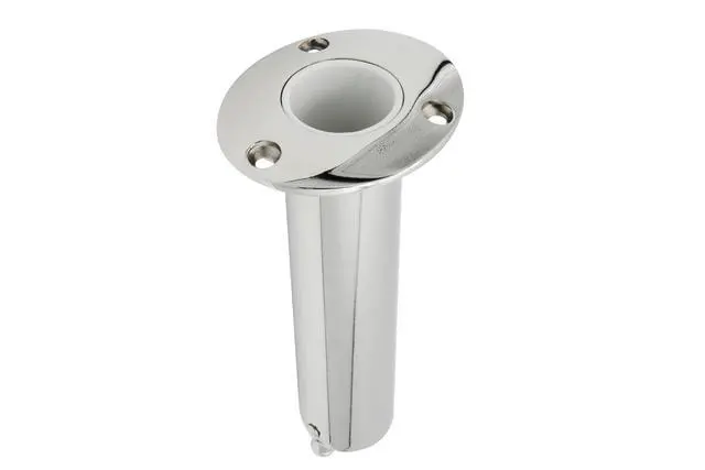 Alt view image 3 of 7 - 316 Stainless Steel Cast Heavy Duty 15°, 30°, 90° Angled Flush Mount Rod Holder with Drain, Boat Rod Holders, Pontoon Rod Holder, Fish Rod Holder, Cannon Rod Holders, Fishing