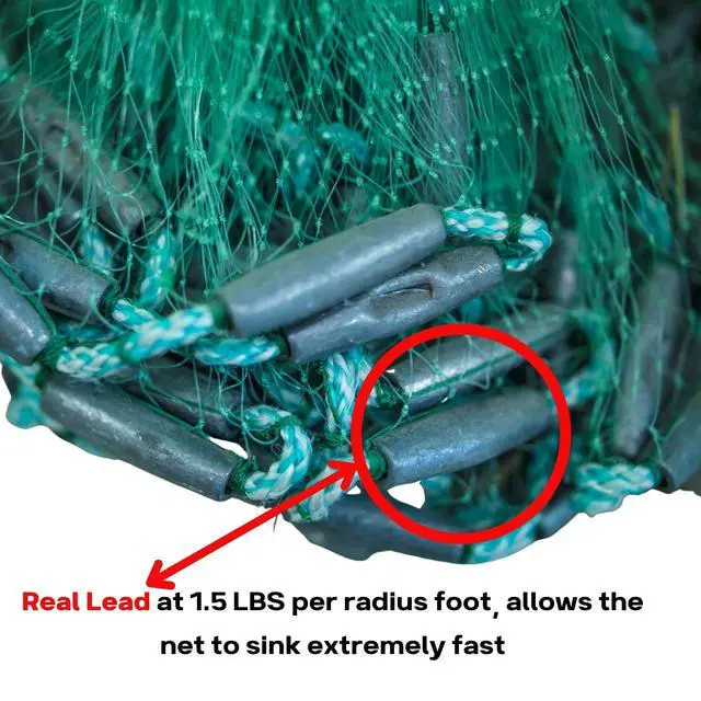 Alt view image 4 of 6 - Mullet cast net-10 ft 1-1/4" sq mesh