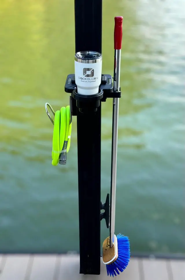 Alt view image 7 of 7 - Ultimate Wash Station No Drill Easy Install Dockside Cleaning Station for Boats UV-Resistant, Marine-Grade, Weatherproof Made in USA- Fits a 4" Square Post