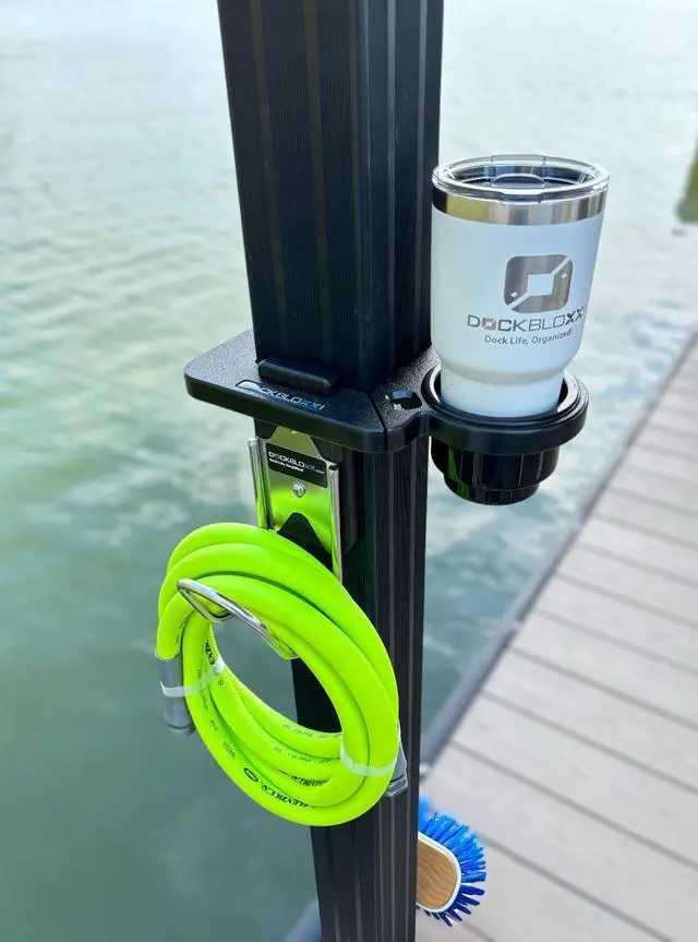 Alt view image 6 of 7 - Ultimate Wash Station No Drill Easy Install Dockside Cleaning Station for Boats UV-Resistant, Marine-Grade, Weatherproof Made in USA- Fits a 4" Square Post