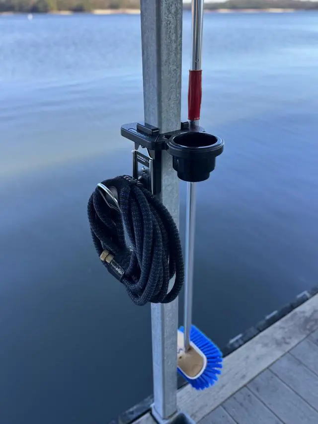 Alt view image 3 of 7 - Ultimate Wash Station No Drill Easy Install Dockside Cleaning Station for Boats UV-Resistant, Marine-Grade, Weatherproof Made in USA- Fits a 4" Square Post
