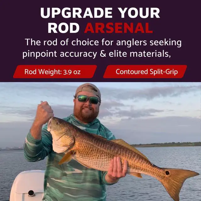 Alt view image 5 of 6 - Knighthawk Series High Performing Rod - 40 Ton Graphite Blank with X-Wrap, Split Cork Grip, 316 Stainless Steel Guides with Zirconia Rings - Premium One-Piece Fishing Rod for Precision Anglers