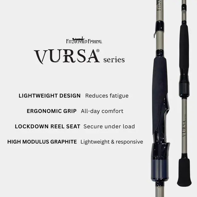 Alt view image 5 of 7 - Fitzgerald Vursa Series Spinning Rod VS610MHS 6'10" Medium Heavy Fast Fishing Rod for Texas Rig, Senko, Fluke & Topwater, Lightweight Sensitive Bass Rod