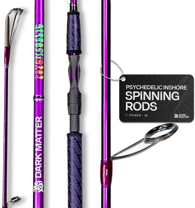 Main image of Psychedelic Inshore Spinning Rods - Medium Spinning Rod Saltwater, Fast Action 7 Foot Fishing Rod Saltwater, Deep Sea Fishing Rods Baitcaster with Fuji K Series Alconite Guides
