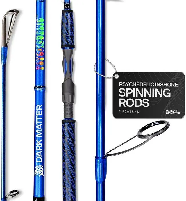 Main image of Psychedelic Inshore Spinning Rods - Medium Spinning Rod Saltwater, Fast Action 7 Foot Fishing Rod Saltwater, Deep Sea Fishing Rods Baitcaster with Fuji K Series Alconite Guides