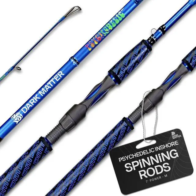 Alt view image 6 of 6 - Psychedelic Inshore Spinning Rods - Medium Spinning Rod Saltwater, Fast Action 7 Foot Fishing Rod Saltwater, Deep Sea Fishing Rods Baitcaster with Fuji K Series Alconite Guides